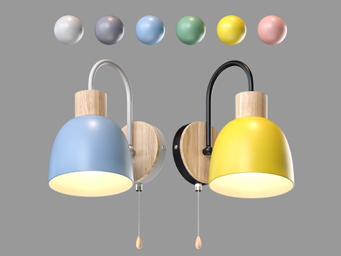  LampsShop 彩色壁灯3d模型 