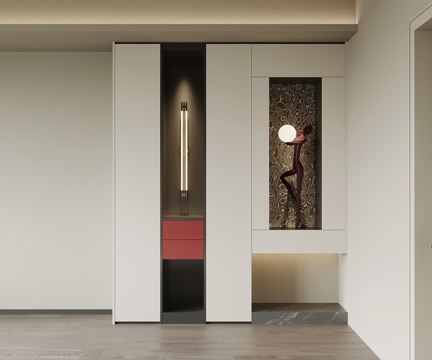 现代意式鞋柜 入户鞋柜su模型