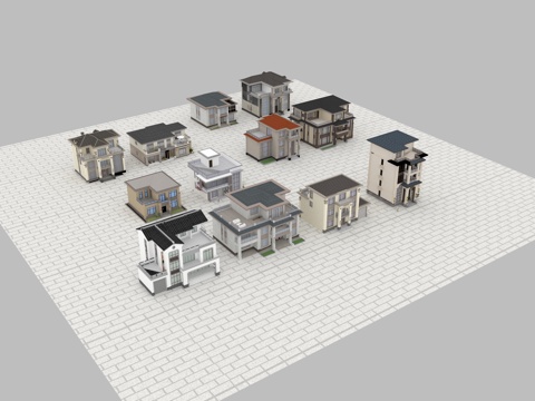  农村自建房 民房 民宿 民居 房子 别墅3d模型 
