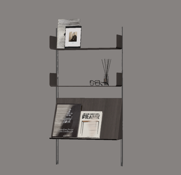 现代意式书架 置物架su模型