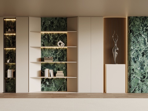  现代意式书柜3d模型 