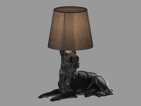  LampsShop 法国斗牛犬台灯3d模型 