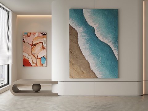  侘寂挂画 油画3d模型 