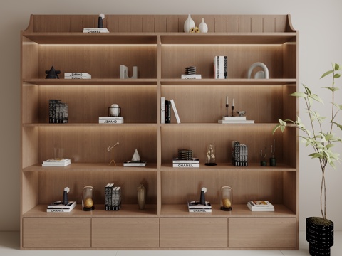  现代装饰柜书柜3d模型 