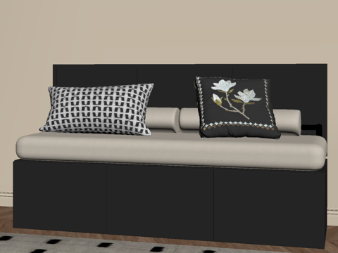 法式复古飘窗坐垫 沙发su模型