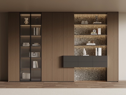 现代简约书柜su模型