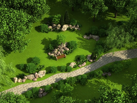  景观 灌木组合3d模型 