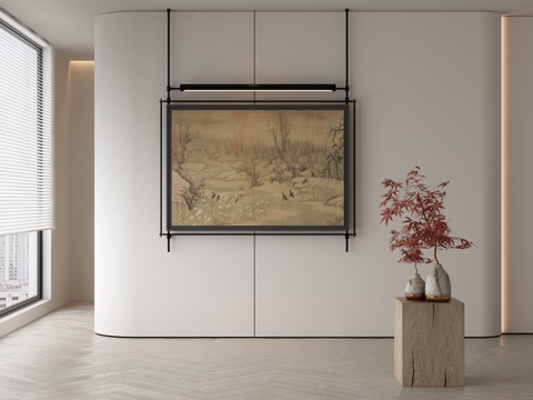  侘寂挂画 油画3d模型 