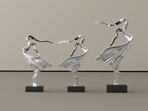  雕塑摆件su模型 