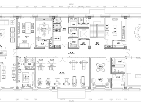 商务接待娱乐会所   最新平面施工图合集cad施工图