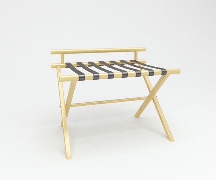  酒店客房行李架简约实木3d模型 