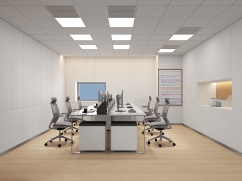 现代办公室3d模型 