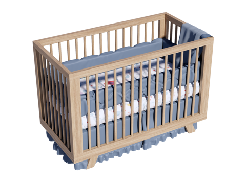 婴儿床 儿童床su模型