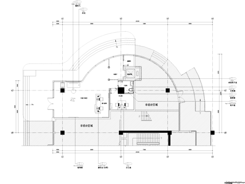 岳轩酒店一层大堂公区室内工装CAD施工图cad施工图