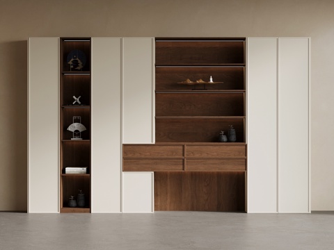 新中式书柜su模型