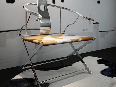  现代金属框架折叠椅免费3d模型 