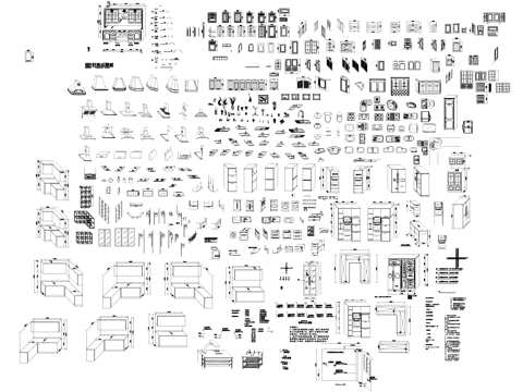 厨房设施家具厨柜水池灶台烟机冰箱CAD图块图库cad施工图