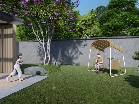 现代户外 双人吊椅秋千su模型