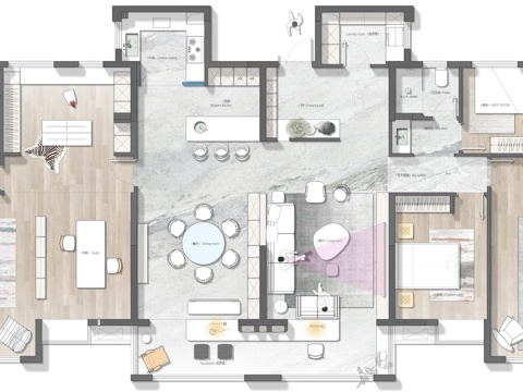 两套打通300平CAD+psd文件cad施工图