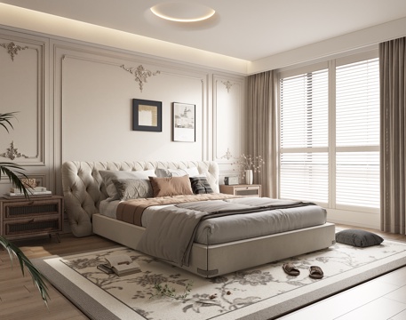 法式卧室简欧卧室su模型