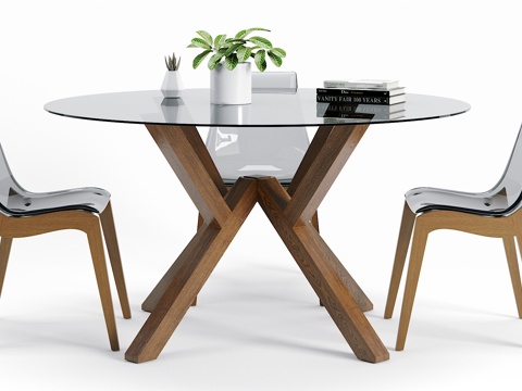  现代休闲桌椅组合3d模型 