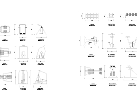 运动健身器材CAD图块图库cad施工图