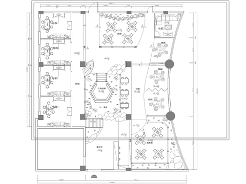 茶楼 茶馆  最新平面施工图合集cad施工图