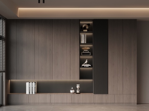 现代意式玄关柜 书柜 储物柜su模型