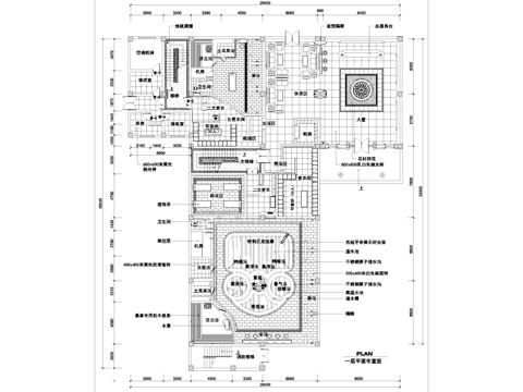 水疗洗浴中心室内装饰CAD施工图cad施工图