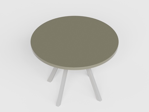  现代圆形 金属茶几 边几组合3d模型 