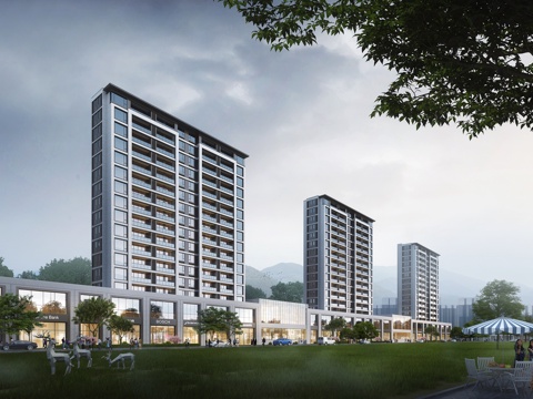  现代 高层住宅 商业街 小区住宅3D模型3d模型 