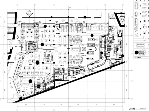 美食广场小吃城室内工装平面系统图CAD施工图cad施工图