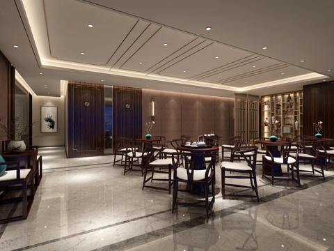  传统中式餐饮3d模型 