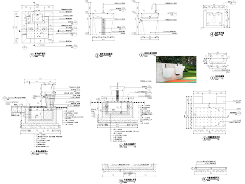 户外洗手池洗手台洗手钵节点大样CAD施工图cad施工图