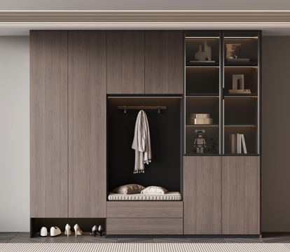 现代意式玄关柜 鞋柜su模型