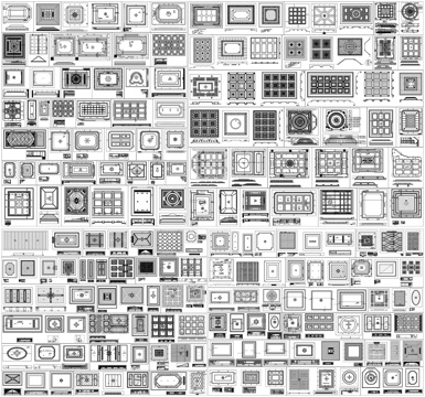 天花吊顶平面剖面节点详图CAD素材图库cad施工图