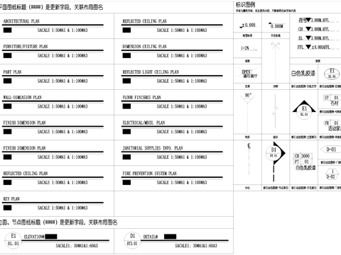 图纸标题标识图例索引制图规范CAD施工图cad施工图
