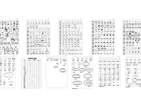 桌椅床沙发家具厨卫工装综合图库cad施工图