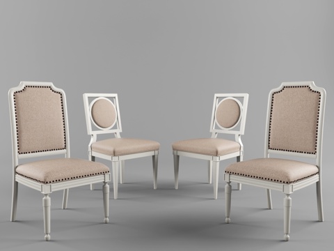  简欧椅子组合3d模型 