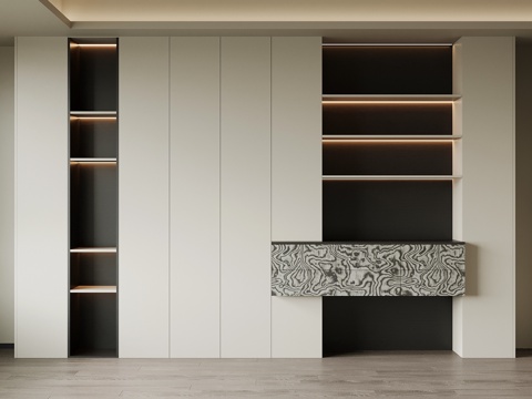  现代书柜su模型 