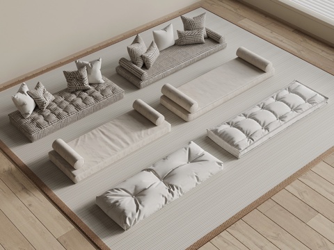  现代飘窗坐垫3d模型 