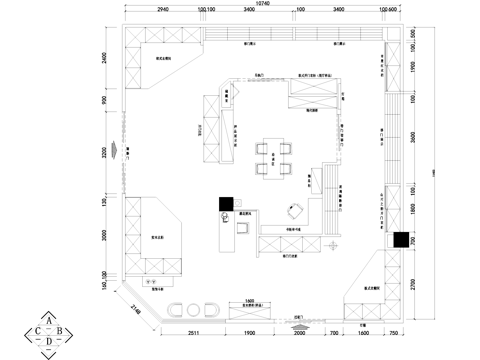 意都整体家居系统专卖店室内工装CAD施工图cad施工图