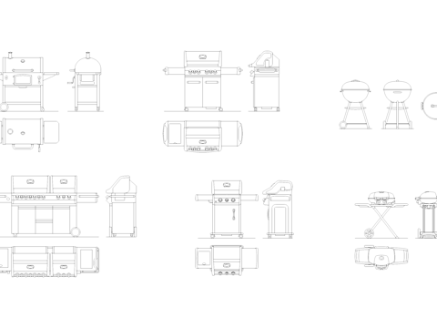 烧烤箱烧烤炉CAD图块图库cad施工图