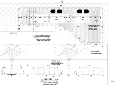 户外休闲平台景观节点CAD施工图cad施工图