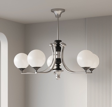 现代意式吊灯 多头吊灯su模型