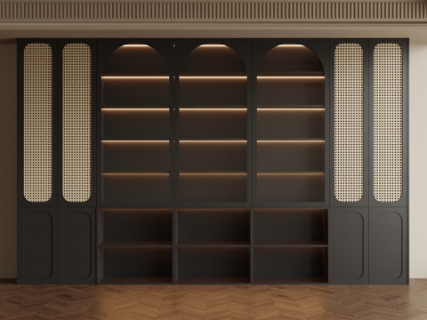  法式书柜3d模型 