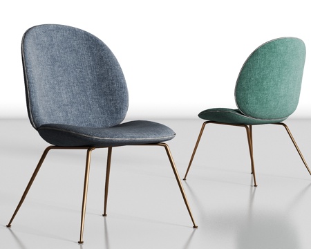  现代金属布艺单椅组合3d模型 