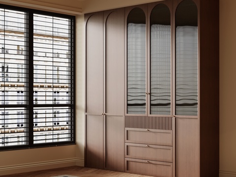  中古风书柜3d模型 