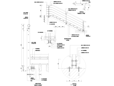 楼梯节点大样详图CAD施工图集cad施工图