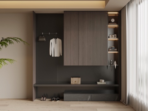  现代意式鞋柜 入户鞋柜3d模型 